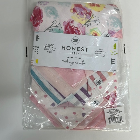 HonestBaby Organic Cotton Bandana Drool Bib 5 pack. 1684 - Picture 1 of 6